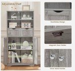 Iwell Tall Storage Cabinet with Adjustable Shelves