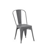 Dark Grey Metal Dining Chairs - Set of 4