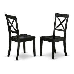 Set of 2 Cross Back Black Dining Chairs