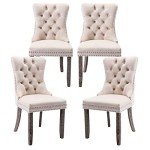 Velvet Upholstered Wingback Dining Chairs Set of 4