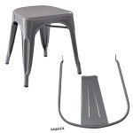 Dark Grey Metal Dining Chairs - Set of 4