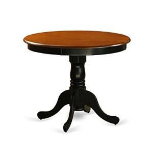 Round Black & Cherry Solid Wood Dining Table