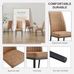 Set of 6 Stylish Brown Dining Chairs