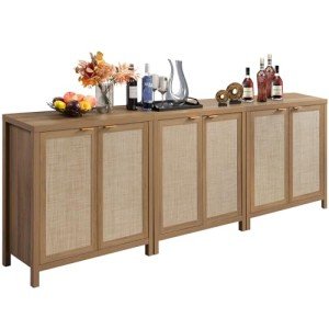 Boho Rattan Sideboard Cabinet with Storage