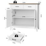 Ivory White Kitchen Storage Cabinet with Drawers