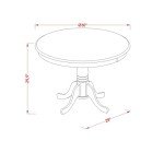 Round Black & Cherry Solid Wood Dining Table