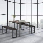 ZINUS Louis Soho Dining Table with Benches Set