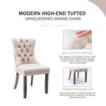 Velvet Upholstered Wingback Dining Chairs Set of 4
