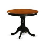 Round Black & Cherry Solid Wood Dining Table