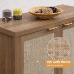 Boho Rattan Sideboard Cabinet with Storage