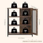 LVSOMT Mini Coffee Bar Cabinet & Storage Table