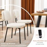 Mid-Century Modern Cream Dining Chairs Set of 4