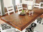 Farmhouse Rectangular Extension Dining Table, Fits 8