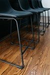 Modern Black Counter Height Bucket Barstools - 2 Pack