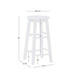 White 24" Round Counter Stool by Linon