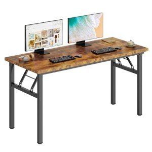 DlandHome Retro Black Folding Computer Desk 54.3
