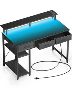 Rolanstar 39-inch Modern Office Desk with LED