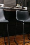 Modern Black Counter Height Bucket Barstools - 2 Pack