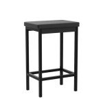 Set of 2 Black Bar Stools, 24.8-Inch Height