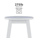 White 24" Round Counter Stool by Linon