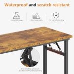 DlandHome Retro Black Folding Computer Desk 54.3