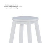White 24" Round Counter Stool by Linon