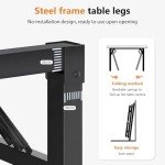 DlandHome Retro Black Folding Computer Desk 54.3