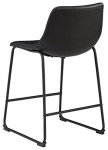 Modern Black Counter Height Bucket Barstools - 2 Pack