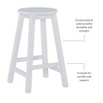 White 24" Round Counter Stool by Linon