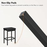 Set of 2 Black Bar Stools, 24.8-Inch Height