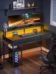 Rolanstar 39-inch Modern Office Desk with LED