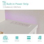White 47-Inch Computer Desk with Charging Station