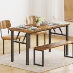 DlandHome Retro Black Folding Computer Desk 54.3