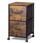Rustic Brown 2-Drawer Rolling File Cabinet