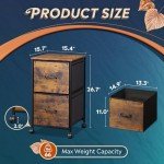 Rustic Brown 2-Drawer Rolling File Cabinet