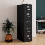 5-Drawer Vertical File Cabinet in Black