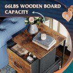 Rustic Brown 2-Drawer Rolling File Cabinet