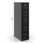 5-Drawer Vertical File Cabinet in Black