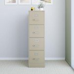 4-Drawer Vertical File Cabinet - Metal Putty