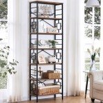 HOMISSUE 84" Industrial Tall Bookshelf with Metal Frame