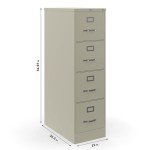 4-Drawer Vertical File Cabinet - Metal Putty