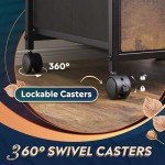 Rustic Brown 2-Drawer Rolling File Cabinet