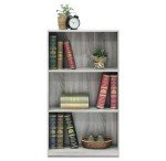 Furinno 3-Tier Bookcase in French Oak Grey