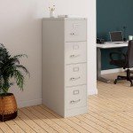 4-Drawer Vertical File Cabinet - Metal Putty