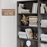 6-Tier Dark Gray Freestanding Bookshelf Storage Shelf