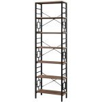 HOMISSUE 84" Industrial Tall Bookshelf with Metal Frame