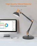 Adjustable Metal Desk Lamp with Clamp - Sandy Black