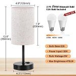 Set of 2 Dimmable Table Lamps for Bedroom