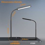 LEPOWER 800LM LED Gooseneck Desk Lamp