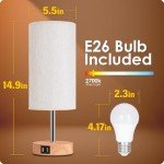 Yarra-Decor Touch Control Bedside Table Lamp with USB